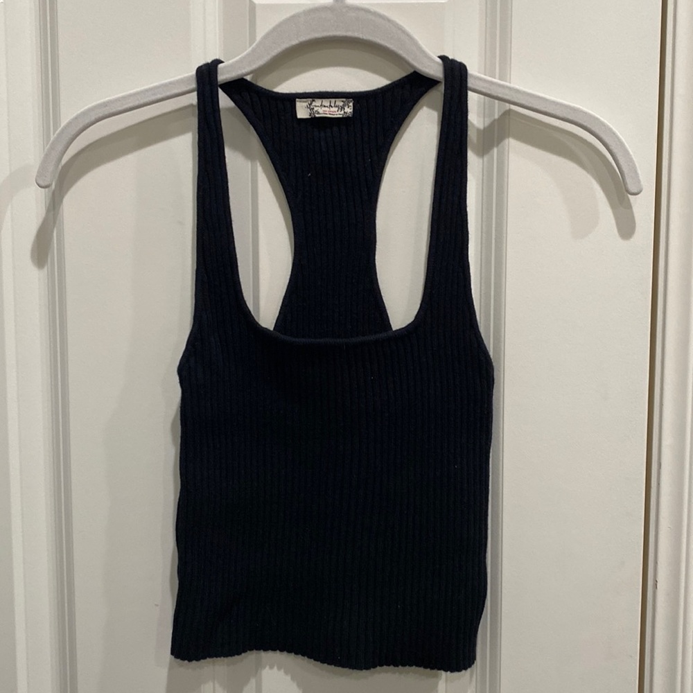 Free People Black Ribbed tank